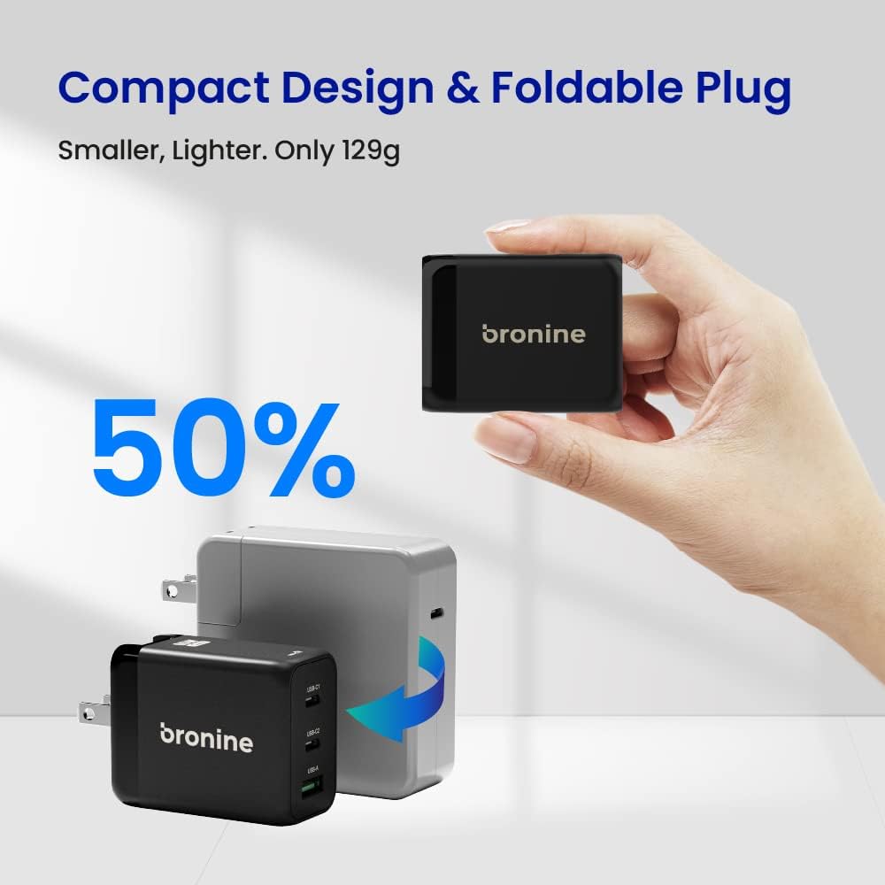 Bronine 1 Port Ladegerät USB-C 65W PD GaN für EU Bronine 1 Port Ladegerät USB-C 65W PD GaN für EU