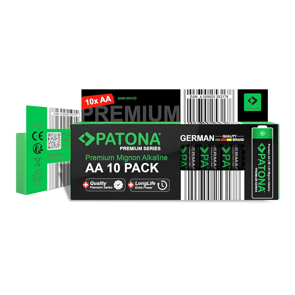 PATONA Premium 10 Stück Alkaline AA Mignon LR06 Batterien