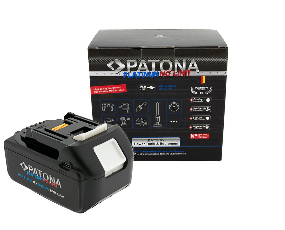 PATONA Platinum 18V Akku Makita BL1850 für Makita LXT Serie mit USB-C PD65W In und Output PATONA Platinum 18V Akku Makita BL1850 für Makita LXT Serie mit USB-C PD65W In und Output
