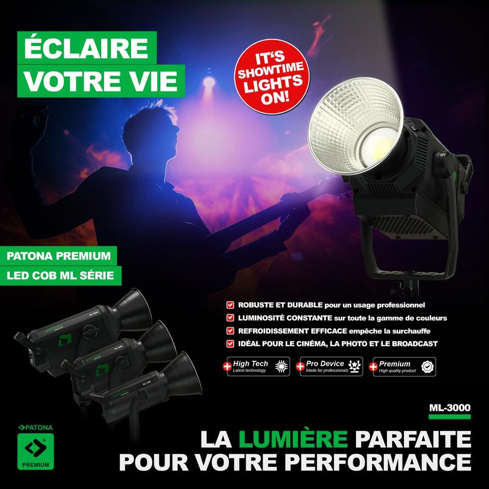 PATONA Premium LED Fotolicht Videolicht 300W COB ML-3000 inkl. Tragetasche PATONA Premium LED Fotolicht Videolicht 300W COB ML-3000 inkl. Tragetasche
