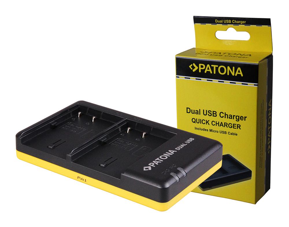 PATONA Dual Schnell-Ladegerät für Canon BP-508 BP-512 inkl. Micro-USB Kabel