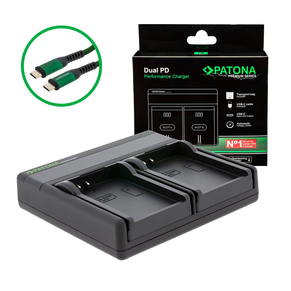 PATONA Premium Dual PD Performance Ladegerät für Samsung BP-80W inkl. USB-C Input/Output