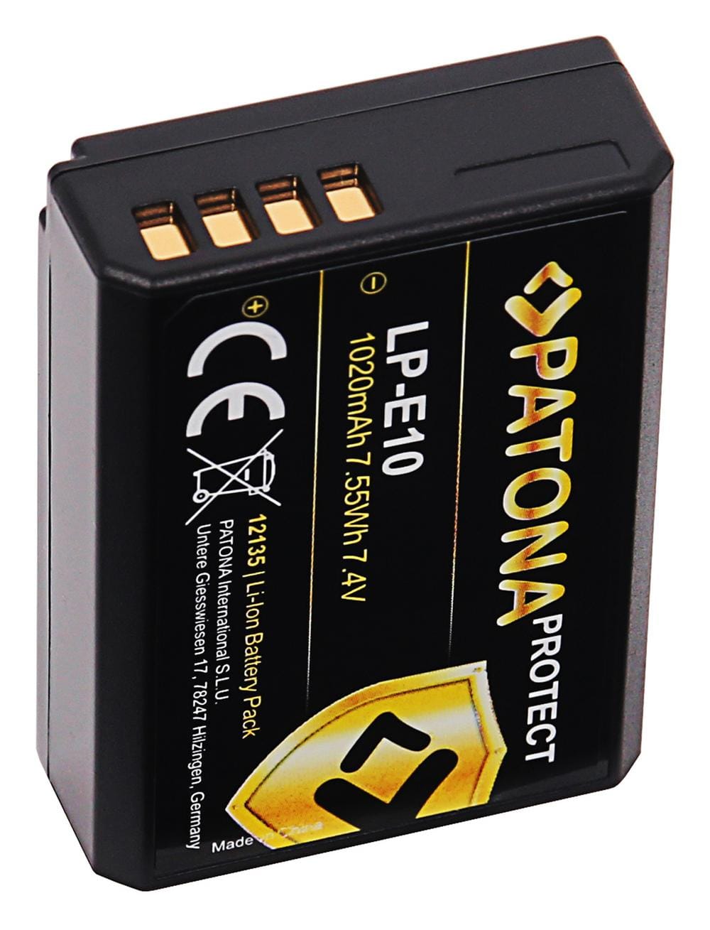 PATONA PROTECT Akku für Canon LP-E10 LPE10 EOS 1100D EOS 2000D EOS 4000D Kiss X50 EOS Rebel T3