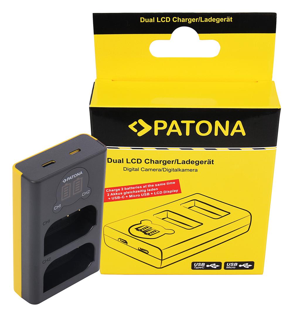 PATONA Dual LCD USB Ladegerät für Panasonic DMW-BLK22 DC-S5 G9 GH5 GH5S