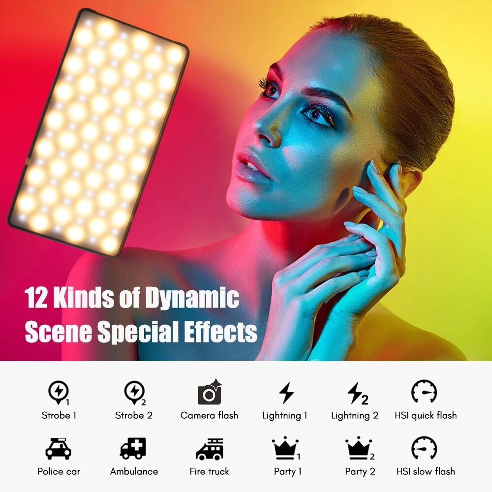 LED-Videoleuchte mit integrierter Powerbank ColorGlow TC 158 LED-Videoleuchte mit integrierter Powerbank ColorGlow TC 158