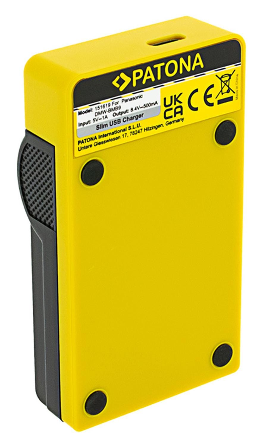 PATONA Slim USB Ladegerät mit USB‑C Input für Leica V‑Lux V‑Lux 2 VLux 2 II und Panasonic DMW‑BMB9