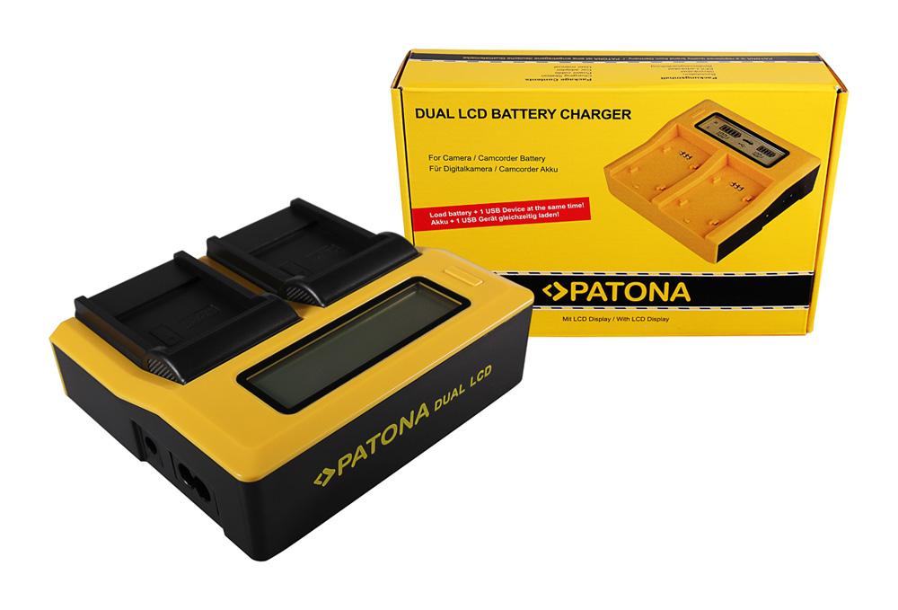 PATONA Dual LCD USB Ladegerät für BENQ, Casio NP-40, DC P500, E520, E520+, E610