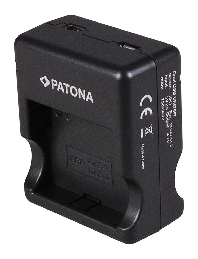 PATONA Dual Schnell-Ladegerät für Xiaomi Yi AZ13-2 AZ13-1 inkl. Micro-USB Kabel