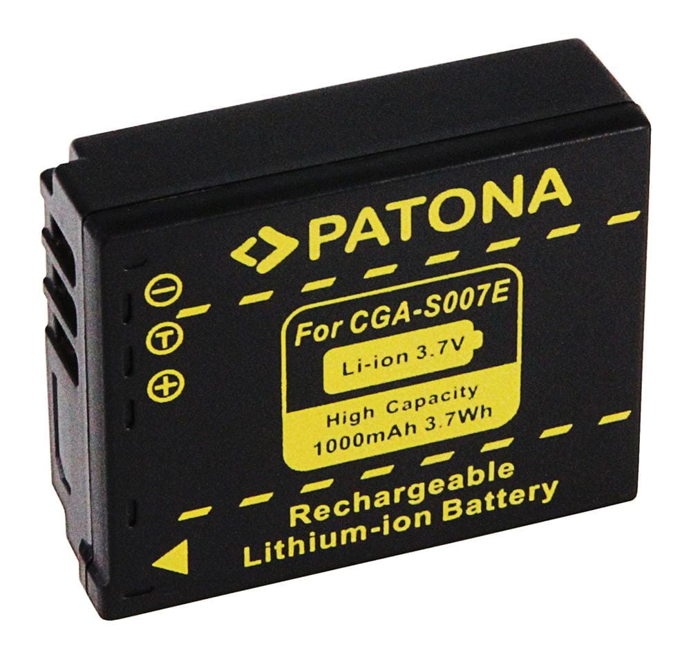 PATONA Akku für Panasonic CGA-S007 S007 DMC-TZ5 TZ4 TZ3 TZ2 TZ1