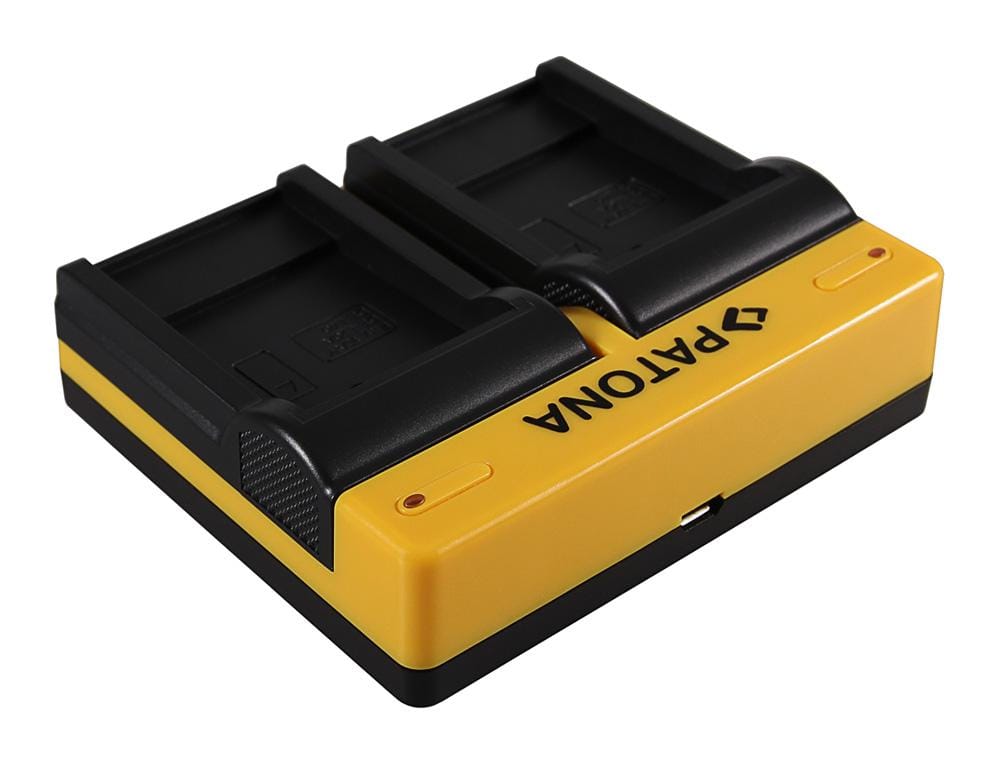 PATONA Dual Ladegerät für Sanyo DB‑L40A L20A Xacti DMXC1 DMX‑C1 DMXCA65 DMX‑CA65 DSCC4 inkl. Micro‑USB