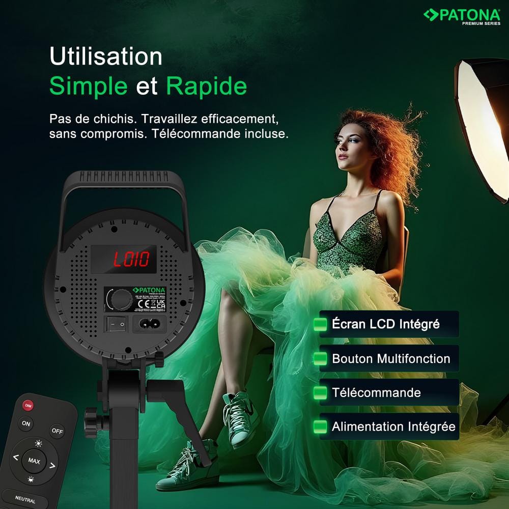 PATONA Premium COB LED Light ML-1200 120W Bi-Color für Foto- und Videoproduktionen inkl. Tragetasche PATONA Premium COB LED Light ML-1200 120W Bi-Color für Foto- und Videoproduktionen inkl. Tragetasche