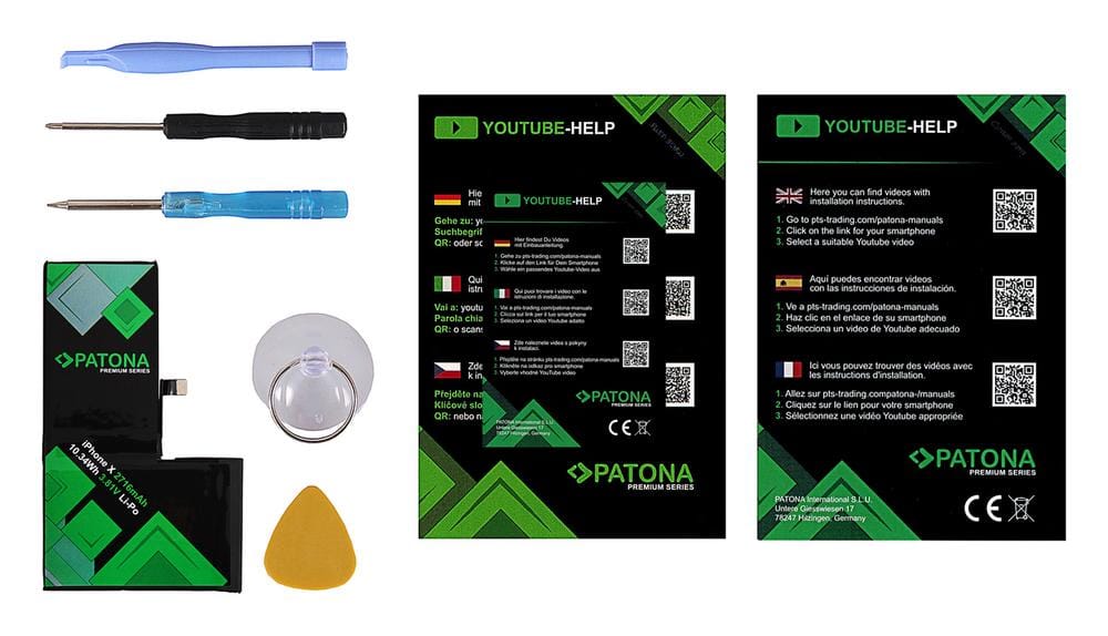 PATONA Premium Akku für Apple iPhone X 616-00351 inkl. Werkzeugset