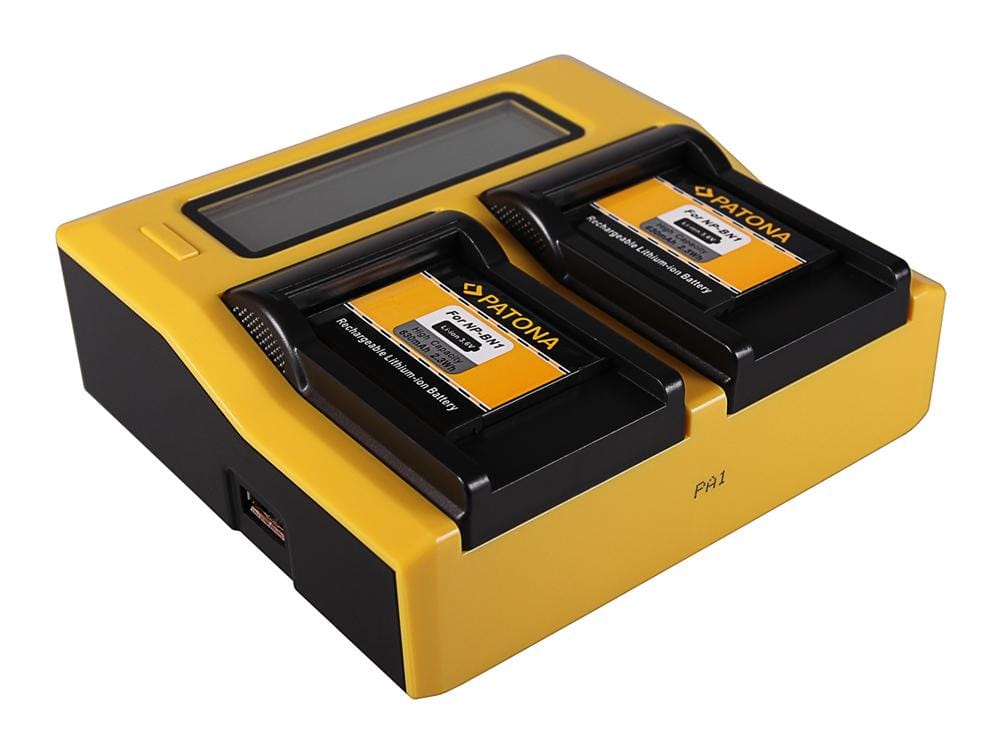 PATONA Dual LCD USB Ladegerät für Sony NP‑BN1 Cybershot DSCT99 DSC‑T99 DSCTX5 DSC‑TX5 DSCTX7