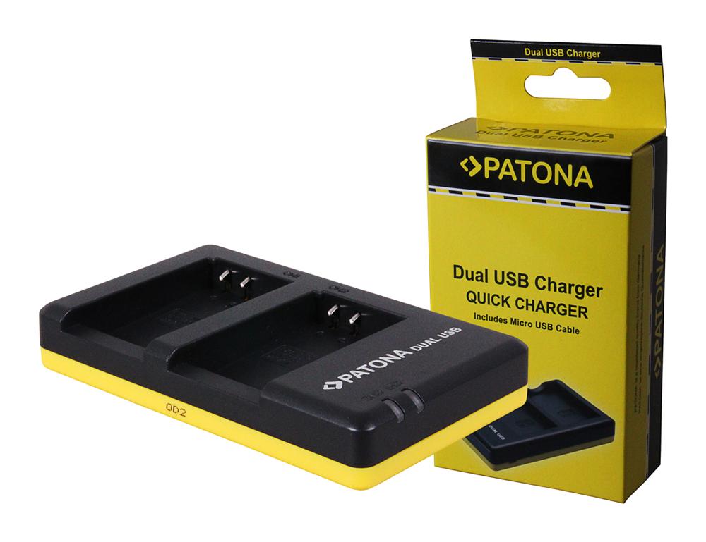 PATONA Dual Schnell-Ladegerät für Nikon ENEL20 EN-EL20 inkl. Micro-USB Kabel