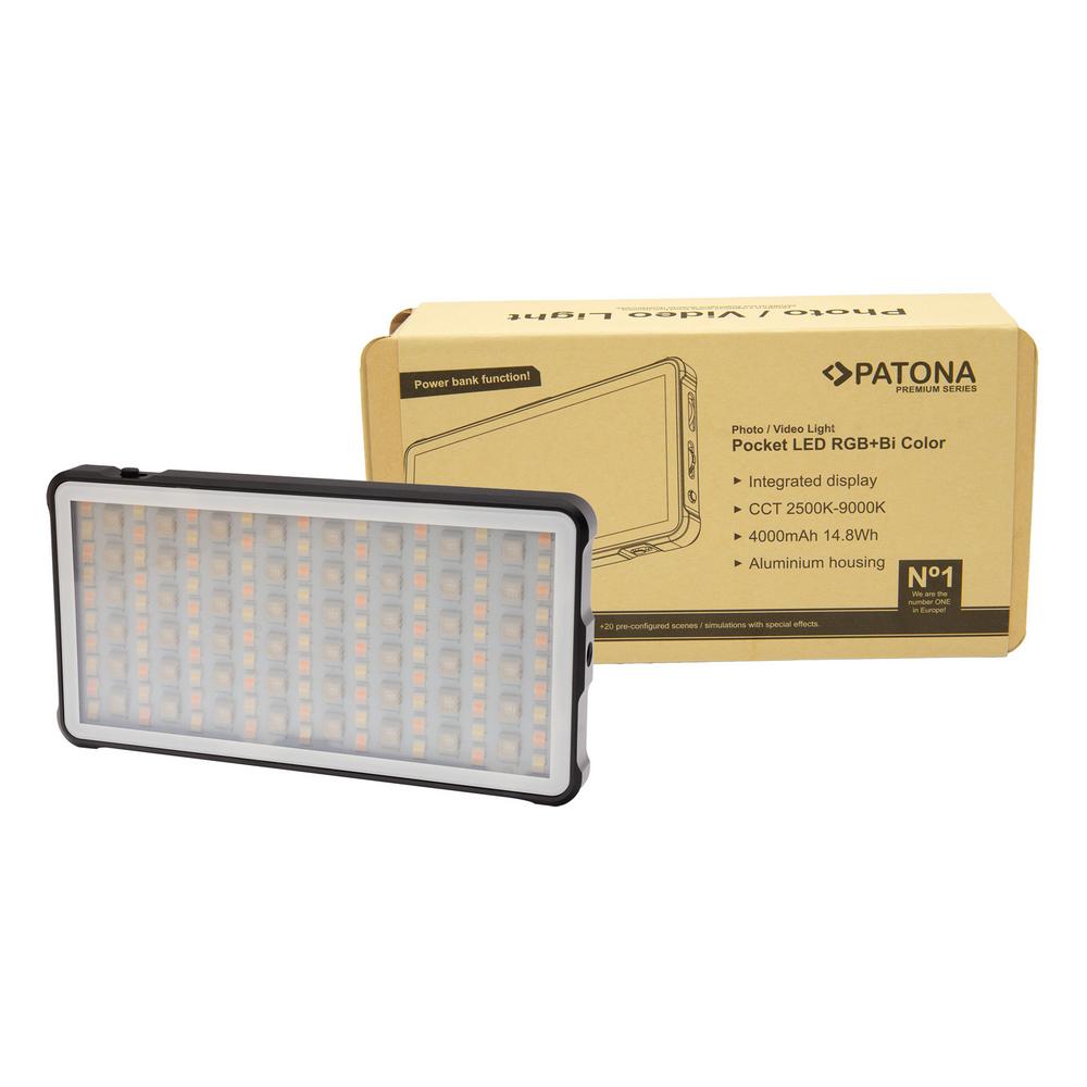 PATONA Premium RGB Taschen‑Videolicht mit Powerbankfunktion PATONA Premium RGB Taschen‑Videolicht mit Powerbankfunktion