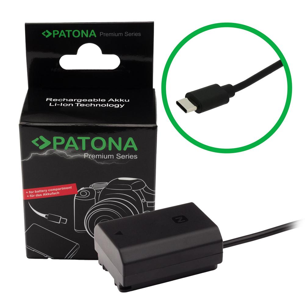 PATONA Premium USB-C Input Akku-Adapter für Sony NP-FZ100, A7 III, A7 M3, Alpha 7 III, A7 R III, A7 RM3