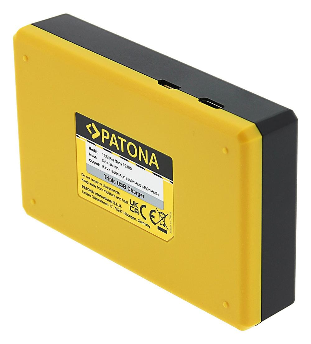 PATONA USB Triple Ladegerät für Sony NP-FZ100 A7 III A7M3 Alpha 7 III A7 R III A7RM3 Alpha 7 R III A9 PATONA USB Triple Ladegerät für Sony NP-FZ100 A7 III A7M3 Alpha 7 III A7 R III A7RM3 Alpha 7 R III A9