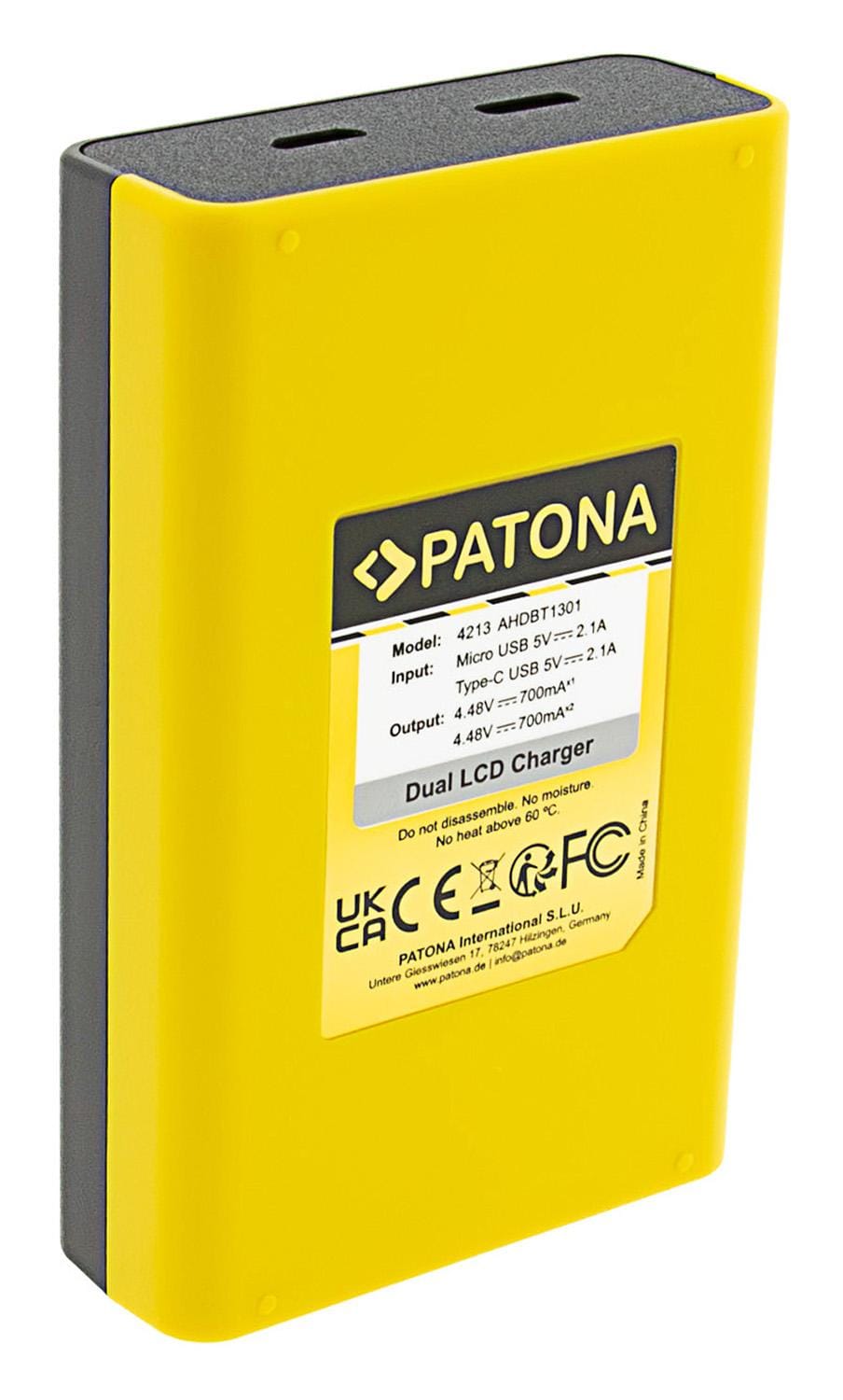 PATONA Dual LCD USB Ladegerät für GoPro Hero 13