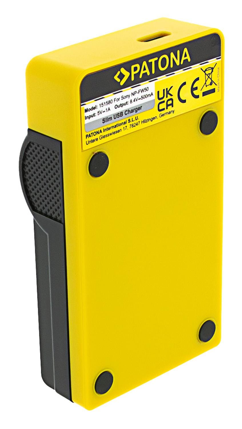 PATONA Slim USB Ladegerät mit USB-C Input für Sony NP-FW50 Akkus NEX 3 NEX 3C NEX 5 NEX 5A RX1R III DSC-RX PATONA Slim USB Ladegerät mit USB-C Input für Sony NP-FW50 Akkus NEX 3 NEX 3C NEX 5 NEX 5A RX1R III DSC-RX