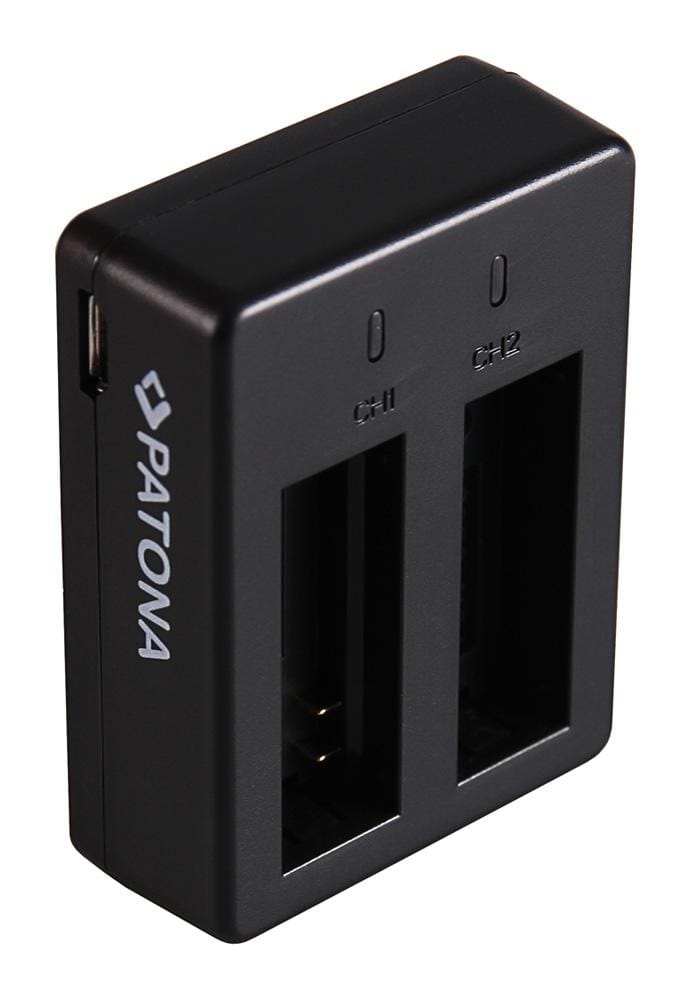 PATONA Dual Schnell-Ladegerät für SJCAM SJ6 Legend Black SJ6000 inkl. Micro-USB Kabel