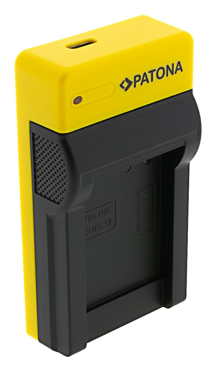 PATONA Slim USB Ladegerät mit USB‑C Input für Nikon EN‑EL12 Coolpix AW100 AW1100 S6300 S8000 S9500