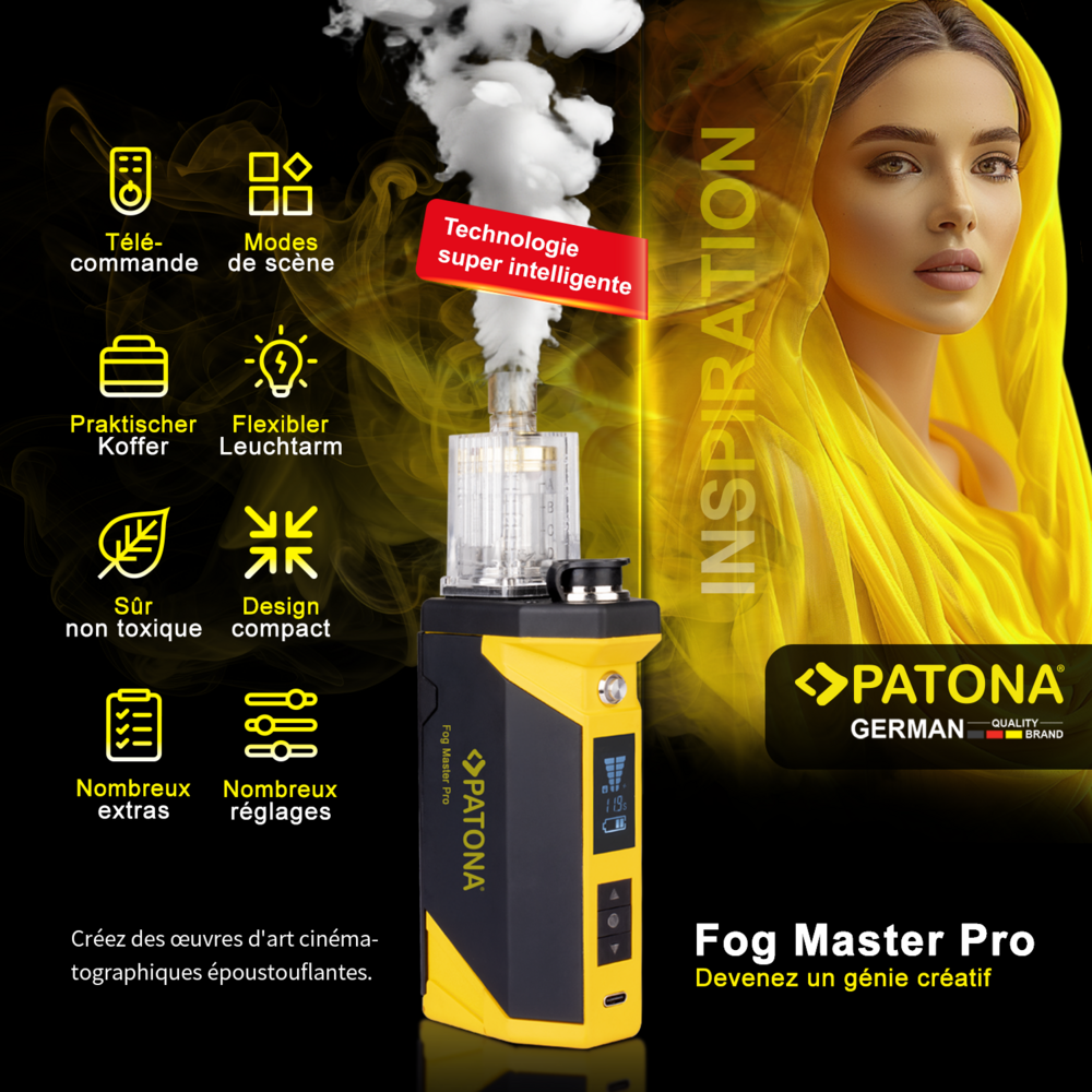 PATONA Fog Master Pro Set portable Nebelmaschine inklusive Zubehör und Koffer