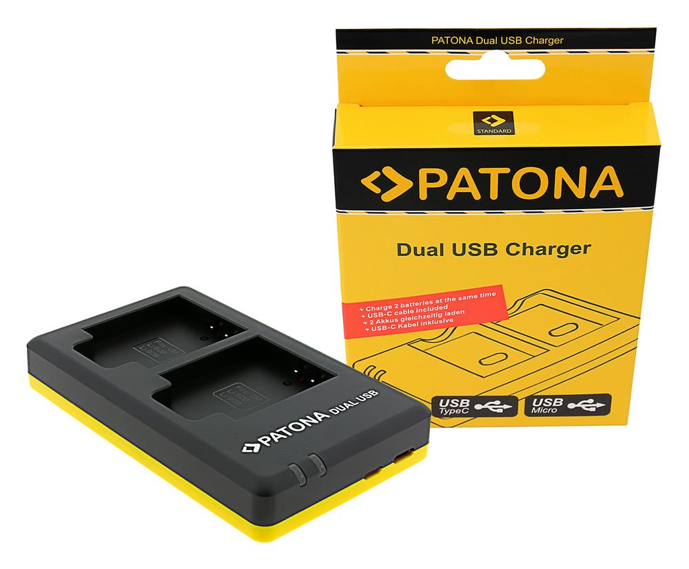 PATONA Dual Schnell-Ladegerät für Olympus Li-50B Li50B inklusive USB-C Kabel