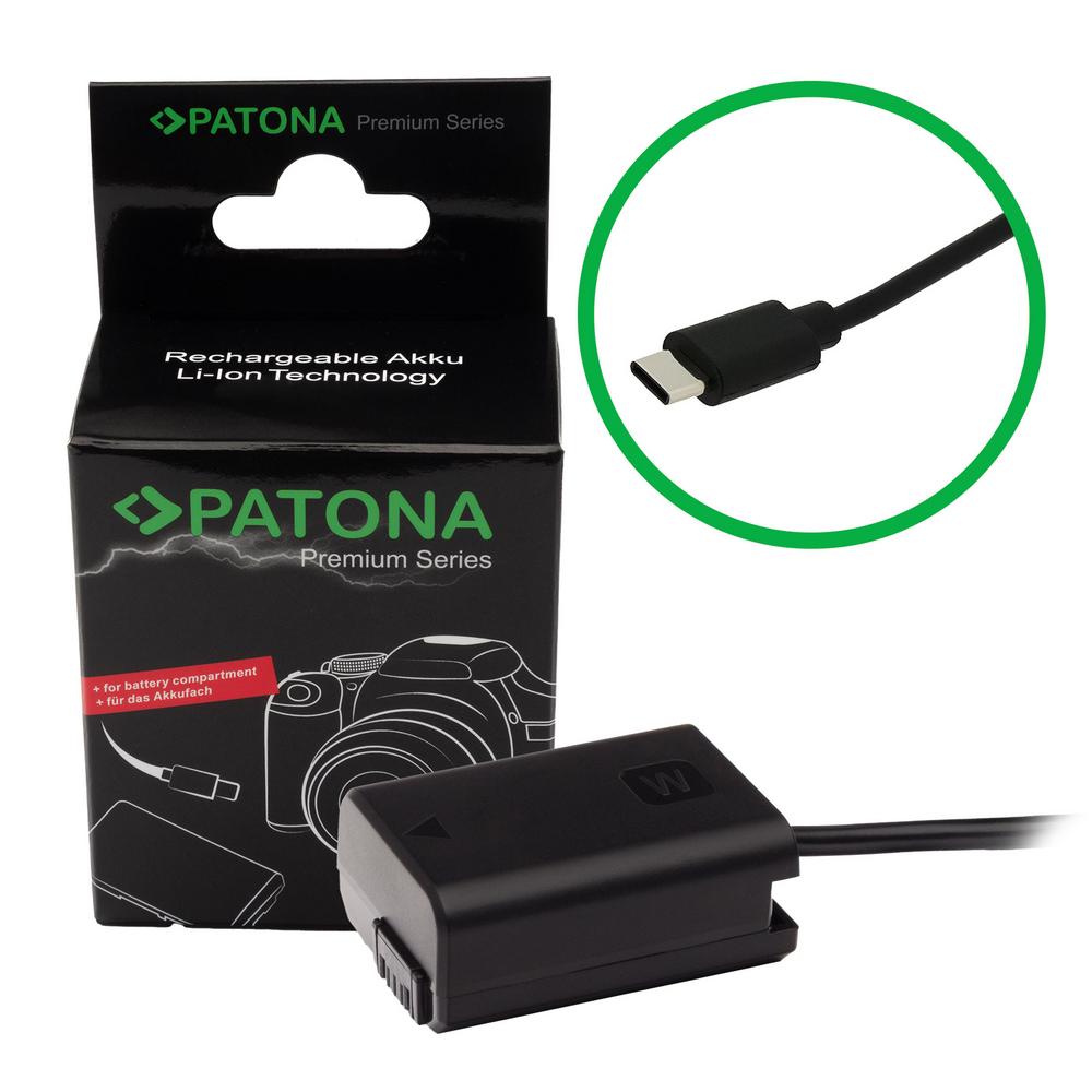 PATONA Premium USB‑C Input Akku‑Adapter für Sony NP‑FW50, NEX‑3, NEX‑3C und NEX‑5 PATONA Premium USB‑C Input Akku‑Adapter für Sony NP‑FW50, NEX‑3, NEX‑3C und NEX‑5