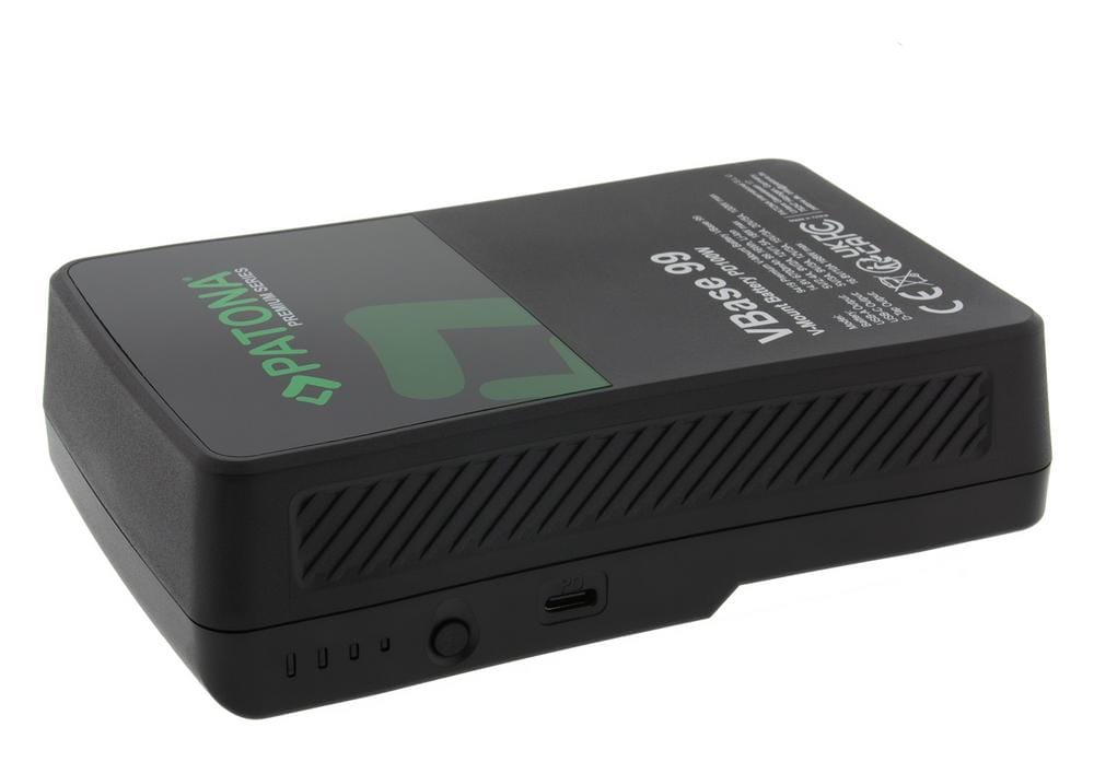 PATONA Premium V-Mount Akku VBase 99 PD 100W 99Wh USB-C USB-A D-Tap Samsung Zellen inkl. Hardcase