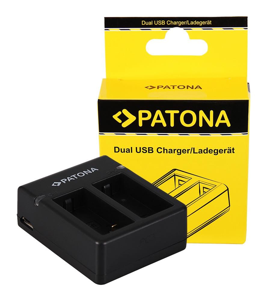 PATONA USB Dual Ladegerät für GoPro Hero 3 AHDBT-301 inkl. Micro-USB Kabel