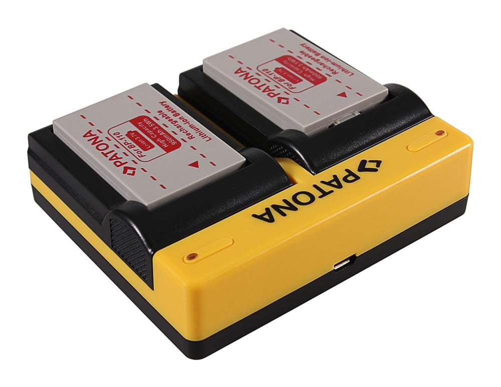 PATONA Dual Ladegerät für Canon BP-110 Legria HF 206 HF 28 HF R26 inkl. Micro-USB Kabel
