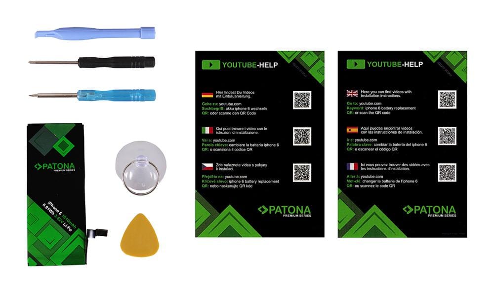 PATONA Premium Akku für Apple iPhone 6 616-0804 616-0805 616-0809 inkl. Werkzeugset PATONA Premium Akku für Apple iPhone 6 616-0804 616-0805 616-0809 inkl. Werkzeugset