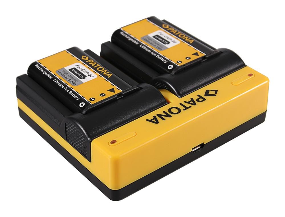 PATONA Dual Ladegerät für Casio NP-90 Exilim EXH10 EX-H10 inkl. Micro-USB Kabel