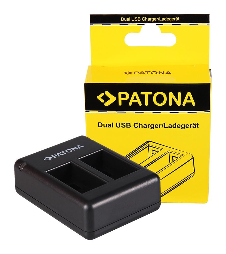 PATONA Dual Schnell-Ladegerät für Garmin Virb 360 VIRB360 GMICP702335 inkl. Micro-USB Kabel
