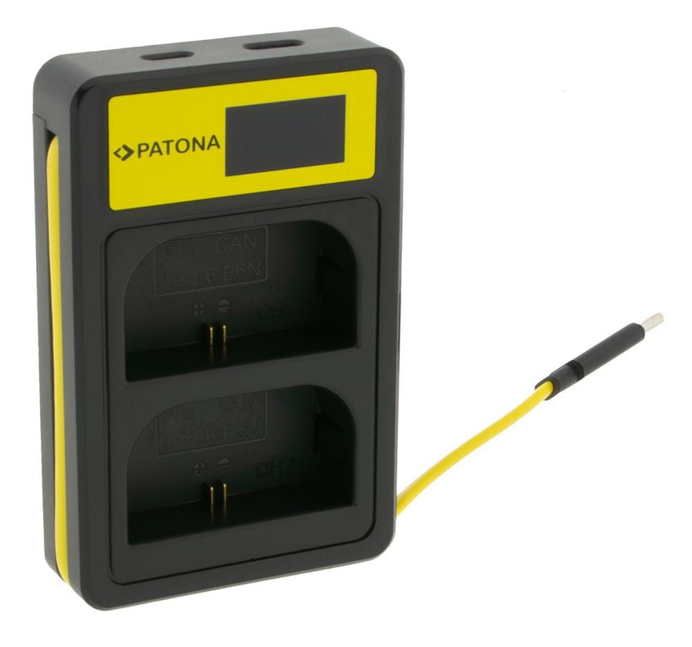 PATONA Smart Dual LCD USB Ladegerät für Canon LP-E6 EOS 5D 60D 60Da 6D 7D EOS70D EOS-70D