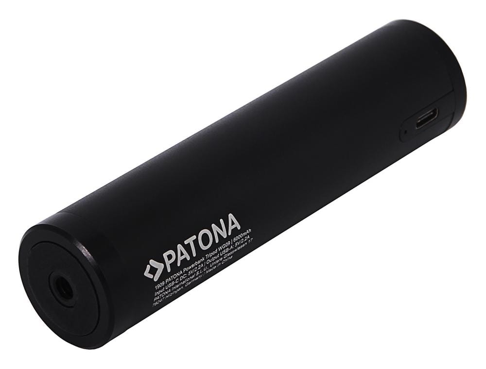 PATONA 6000mAh Power Bank Handgriff für Stativ und Selfiestick mit 1/4 Zoll Schraube und USB Ausgang PATONA 6000mAh Power Bank Handgriff für Stativ und Selfiestick mit 1/4 Zoll Schraube und USB Ausgang