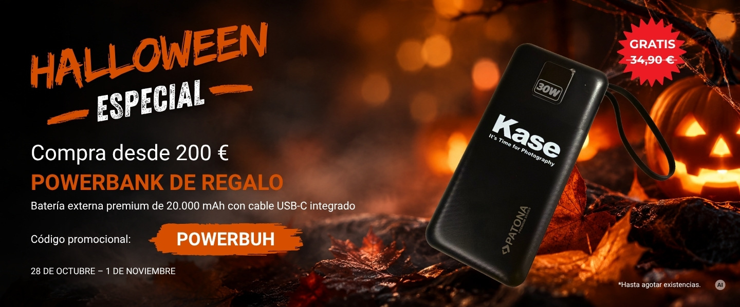 Especial Halloween de Kase: powerbank de 20.000 mAh de regalo en compras desde 200 € con el código promocional POWERBUH, del 28 de octubre al 1 de noviembre