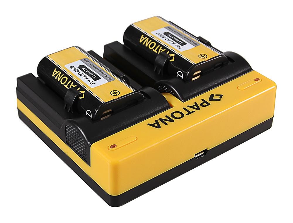 PATONA Dual Ladegerät für Kodak Klic-8000 DB-50 Easyshare Z1012 IS Z1085 IS Z1485 IS Z612 inkl. Micro-USB Kabel