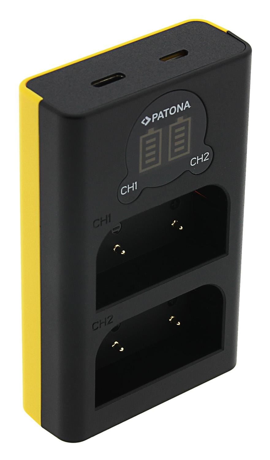 PATONA Dual LCD USB Ladegerät für Olympus OM-1 BLX-1