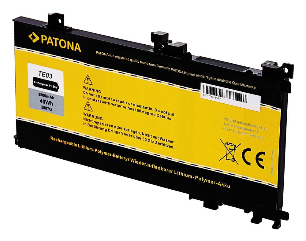 PATONA Akku für HP TPN-Q173 15-ax bc – kompatibel mit Serie TE03 TE03XL 849570 849570-541 849910-850 905277-001 HSTNN-UB7A HSTNN-OB7T PATONA Akku für HP TPN-Q173 15-ax bc – kompatibel mit Serie TE03 TE03XL 849570 849570-541 849910-850 905277-001 HSTNN-UB7A HSTNN-OB7T