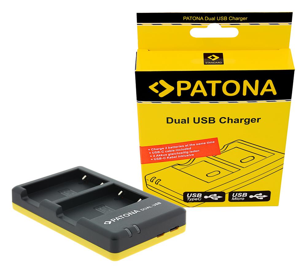PATONA Dual Schnell-Ladegerät für Nikon EN-EL5+ ENEL5 inkl. USB-C Kabel