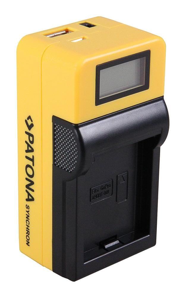 PATONA Synchron USB Ladegerät für GoPro ABPAK001 ABPAK-001 mit LCD Display