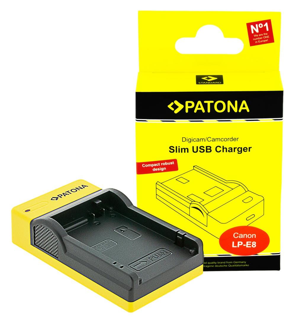 PATONA Slim USB Ladegerät mit USB‑C Input für Canon LP‑E8 LPE8 EOS 550D 600D 650D 700D PATONA Slim USB Ladegerät mit USB‑C Input für Canon LP‑E8 LPE8 EOS 550D 600D 650D 700D