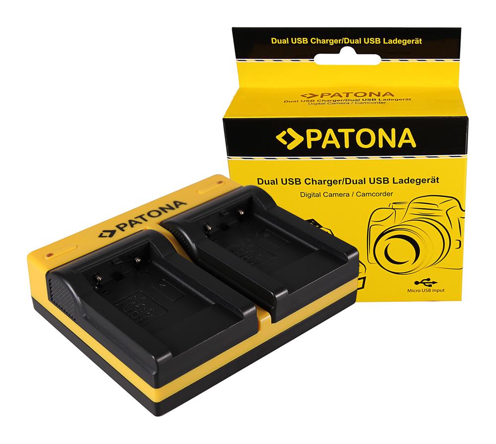 PATONA Dual Ladegerät für Kodak Klic 7006, Olympus Li‑40B inkl. Micro‑USB Kabel