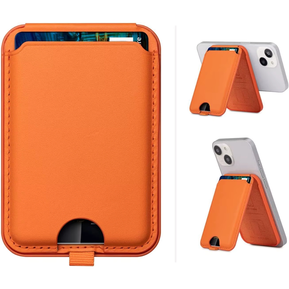 MagSafe Handy Wallet aus Veganem Leder – Magnetische Premium Brieftasche mit 1 Fach für 3 Karten