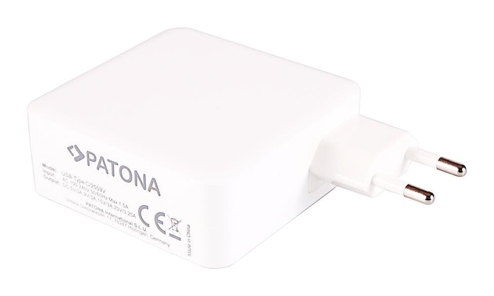 PATONA PD-Adapter 65W USB-C Netzteil 5-20V für Smartphone Tablet und Laptop