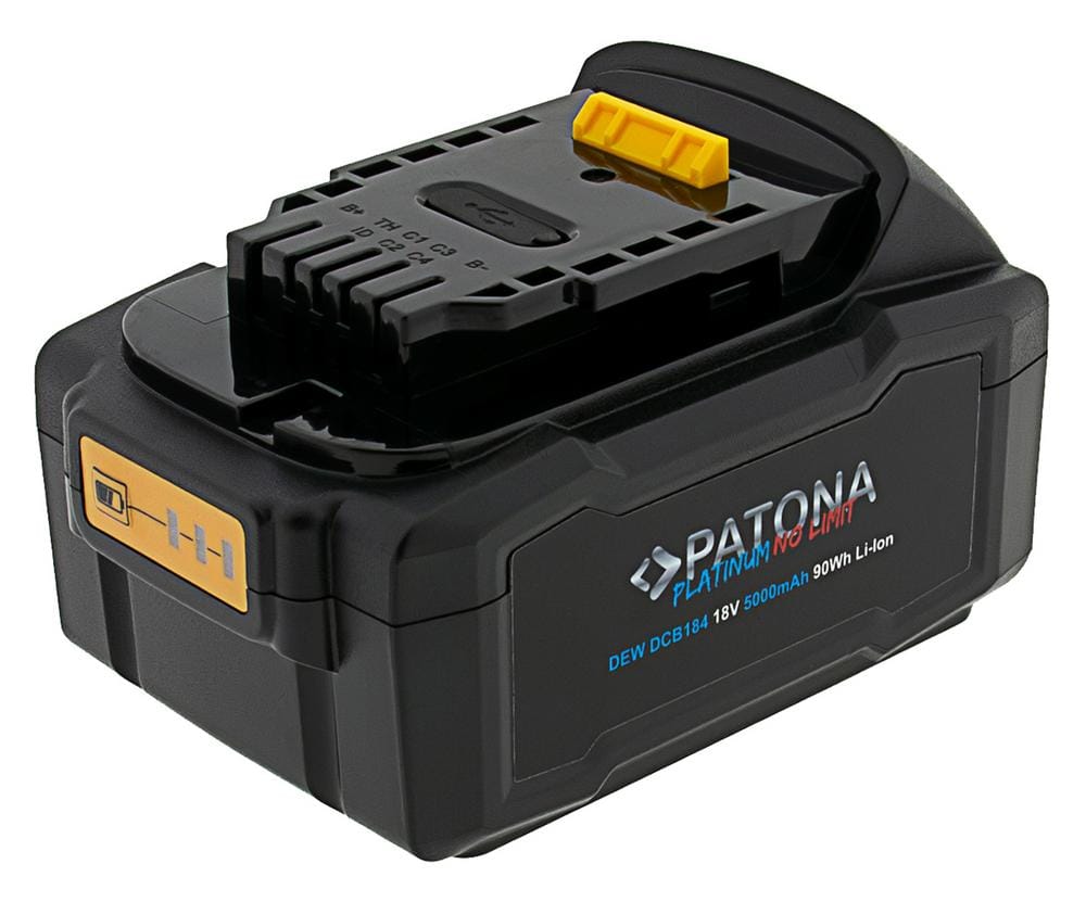 PATONA Platinum 18V Akku DCB184 für Dewalt XR-Serie mit USB-C PD65 W In- und Output PATONA Platinum 18V Akku DCB184 für Dewalt XR-Serie mit USB-C PD65 W In- und Output