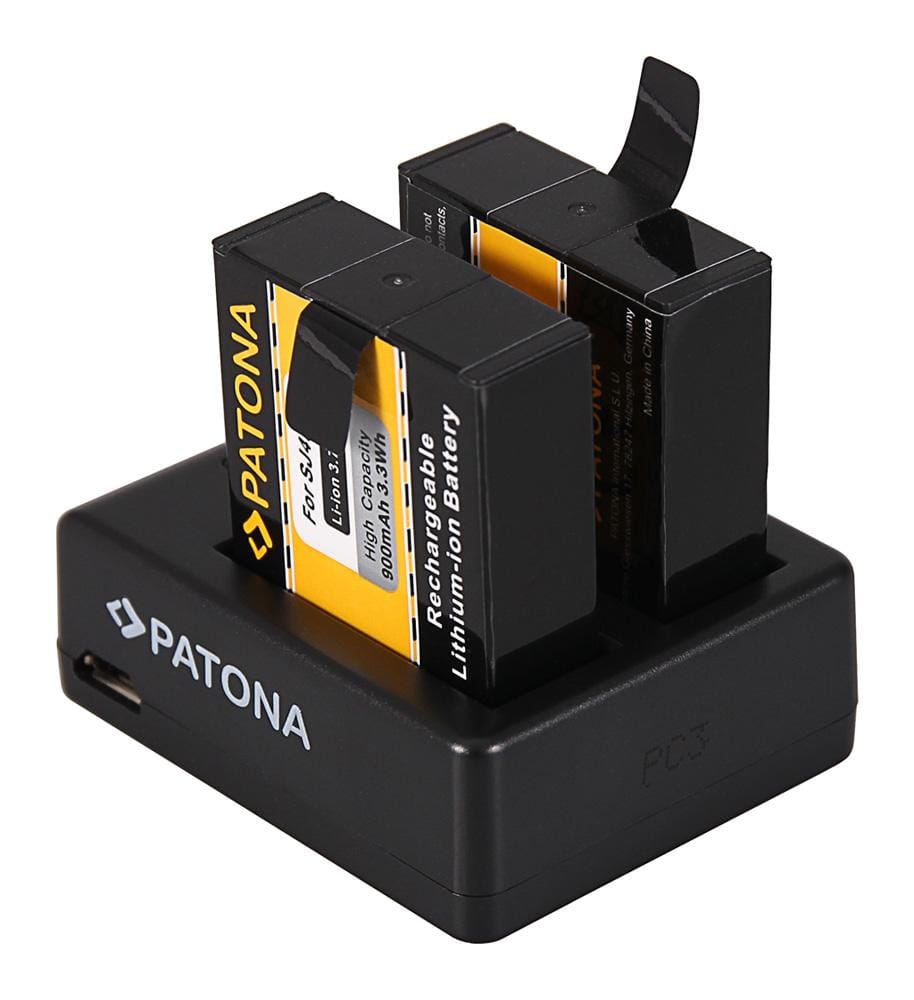 PATONA USB Dual Ladegerät für SJCAM SJ4000 SubTig3 Rollei Actioncam 220 300 300 Plus 310 330 415 416 426