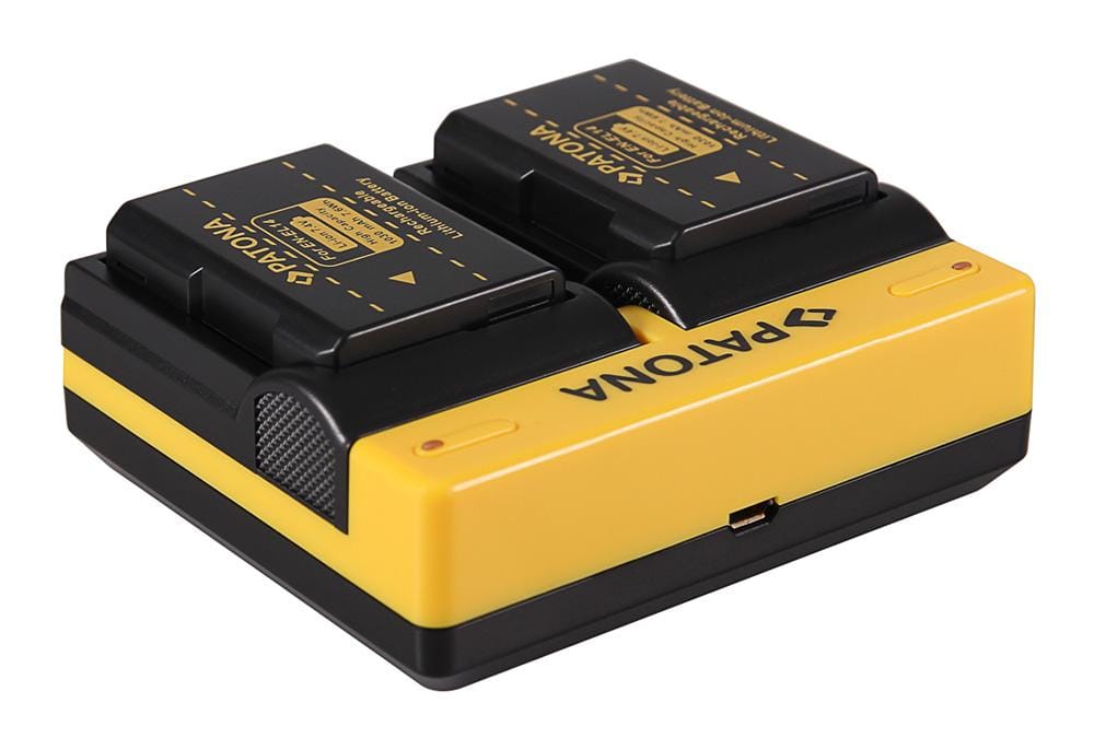 PATONA Dual Ladegerät für Nikon EN-EL14 CoolPix D3100 D3200 D5100 D5200 P7000 P7100 P7700 inklusive Micro-USB Kabel