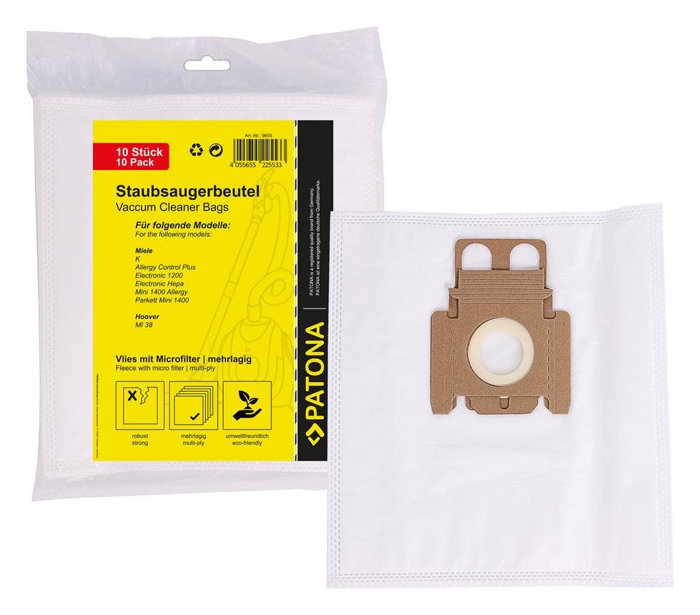 PATONA 10 Staubsaugerbeutel mehrlagig Vlies inkl. Microfilter für Miele Typ K Swirl M52 PATONA 10 Staubsaugerbeutel mehrlagig Vlies inkl. Microfilter für Miele Typ K Swirl M52